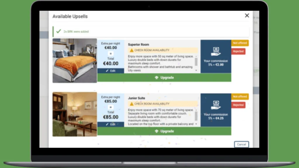 Front desk upselling